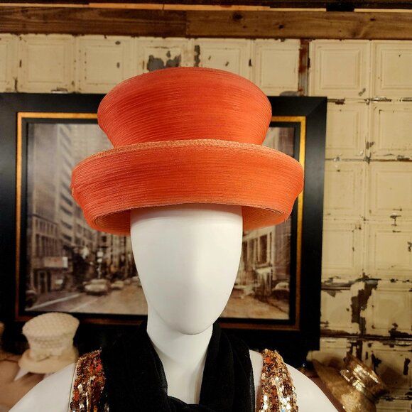 Shellie McDowell Salmon Mesh Church Hat